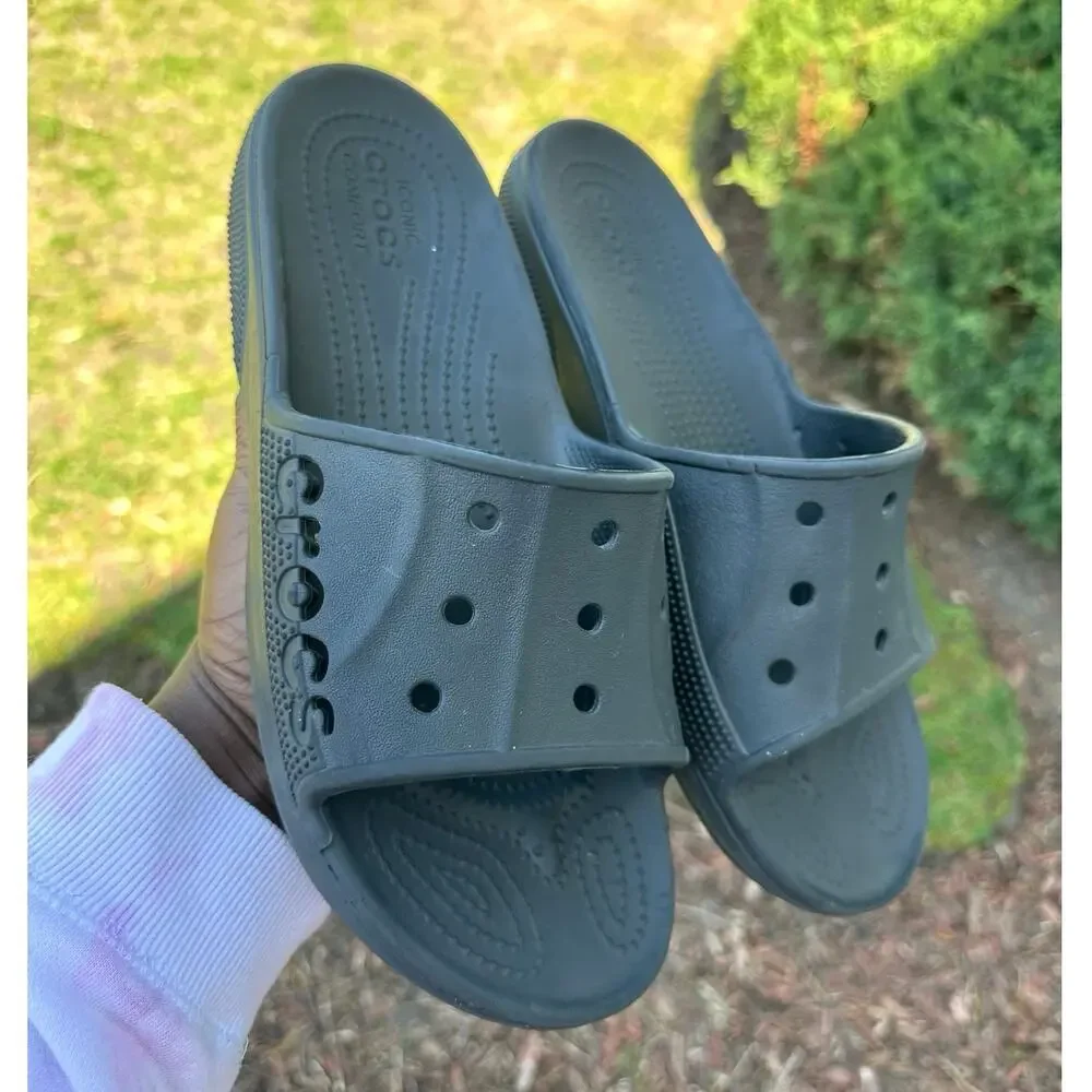 Crocs Unisex Baya II Adult Slides Size M8 W10 Black Sandals - Picture 11 of 17